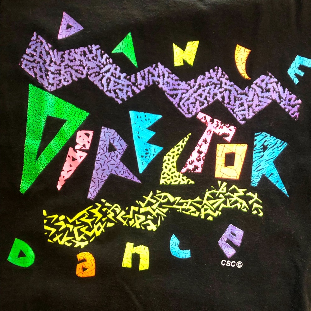 90’s Neon “Dance Director” T-Shirt, size Small.